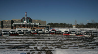 Image: part of the Tier One Landscape snow plowing fleet.