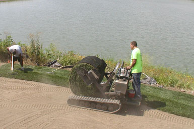 Image: Tier One Landscape sodding operation.