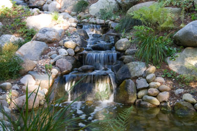 Image: Tier One Landscape waterfall.