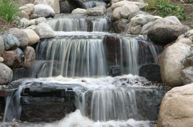 Image: Tier One Landscape waterfall.
